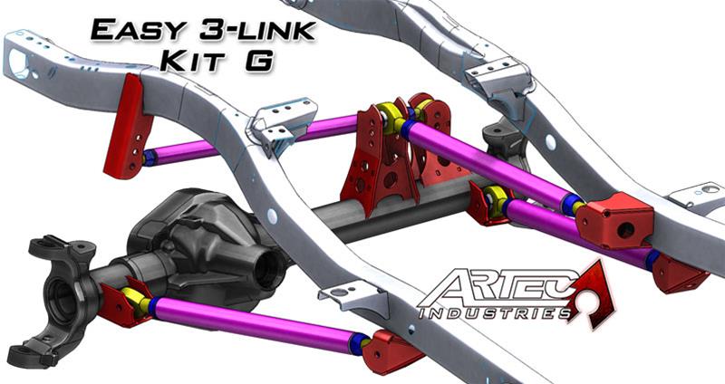 Artec Industries Suspension Conversion Kits LK0131 Easy 3 Link - Kit G - Adjustable Upper link Yes Outside Frame Centered FRONT DRIVER (rear passenger)