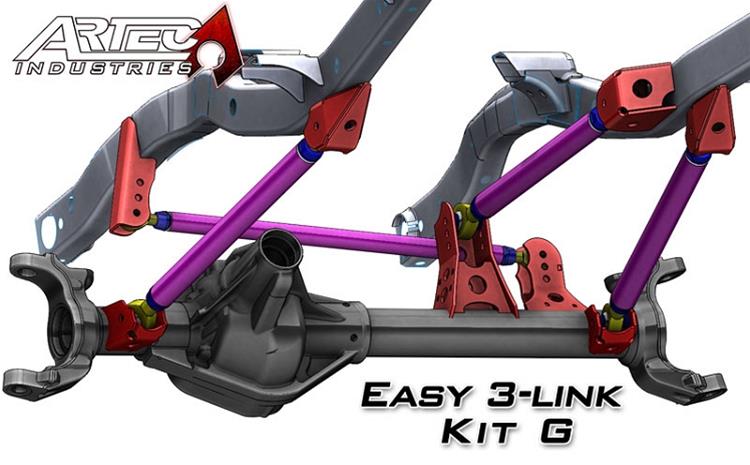 Artec Industries Suspension Conversion Kits LK0135 Easy 3 Link - Kit G - Adjustable Upper link Yes Outside Frame Offset FRONT DRIVER (rear passenger) thumbnail 2