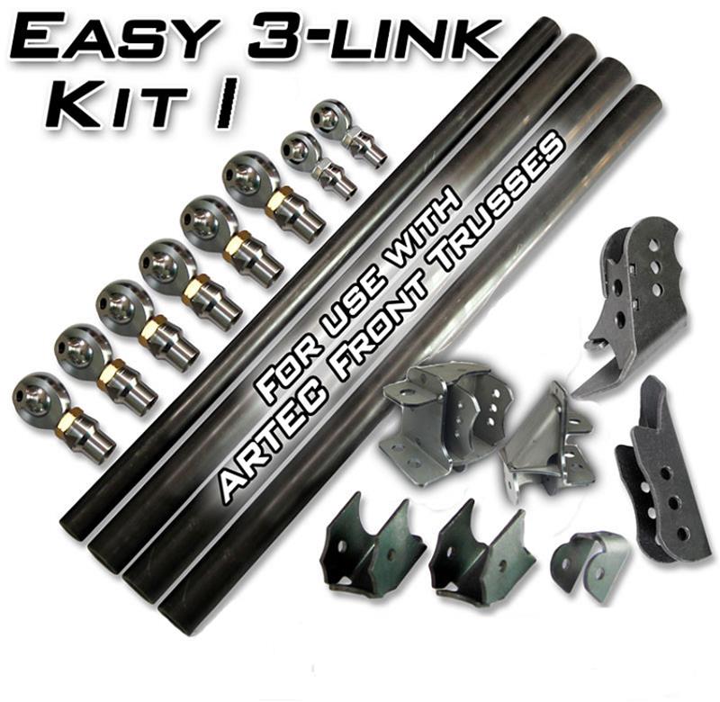 Artec Industries Easy 3-Link Kits LK0303 Three Link Kits, 3 Link Kit I, Dual Bracket, Outside Frame, for Ford 85-91 Truss, Kit