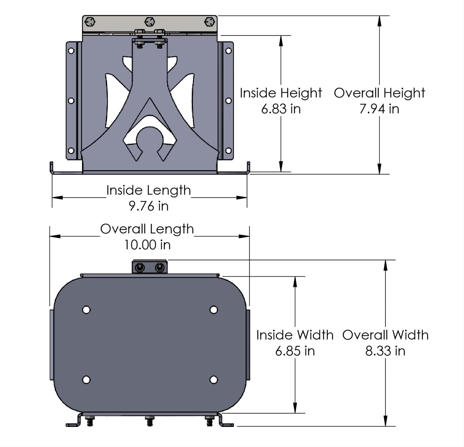 Artec Industries Battery Boxes OP3407 Mount, Steel, Natural, Group 34 Optima, Rear Mount, Kit