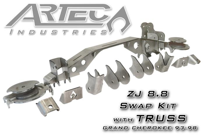 Artec Industries 8.8 in. Modular Axle Trusses TR8802 ZJ Swap Kit with Truss for Grand Cherokee (93-98) Includes all brackets in factory locations thumbnail 3