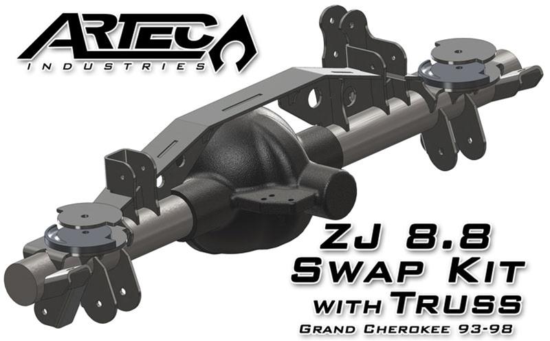 Artec Industries 8.8 in. Modular Axle Trusses TR8802 ZJ Swap Kit with Truss for Grand Cherokee (93-98) Includes all brackets in factory locations thumbnail 2