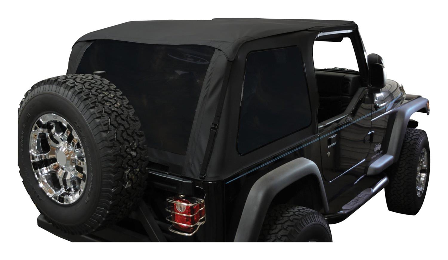 RT Off-Road Bowless Soft Tops for 1997-2006 WRANGLER - BRT10035 Top, Bowless, Fabric, Black Diamond, Tinted Windows, Jeep, Each