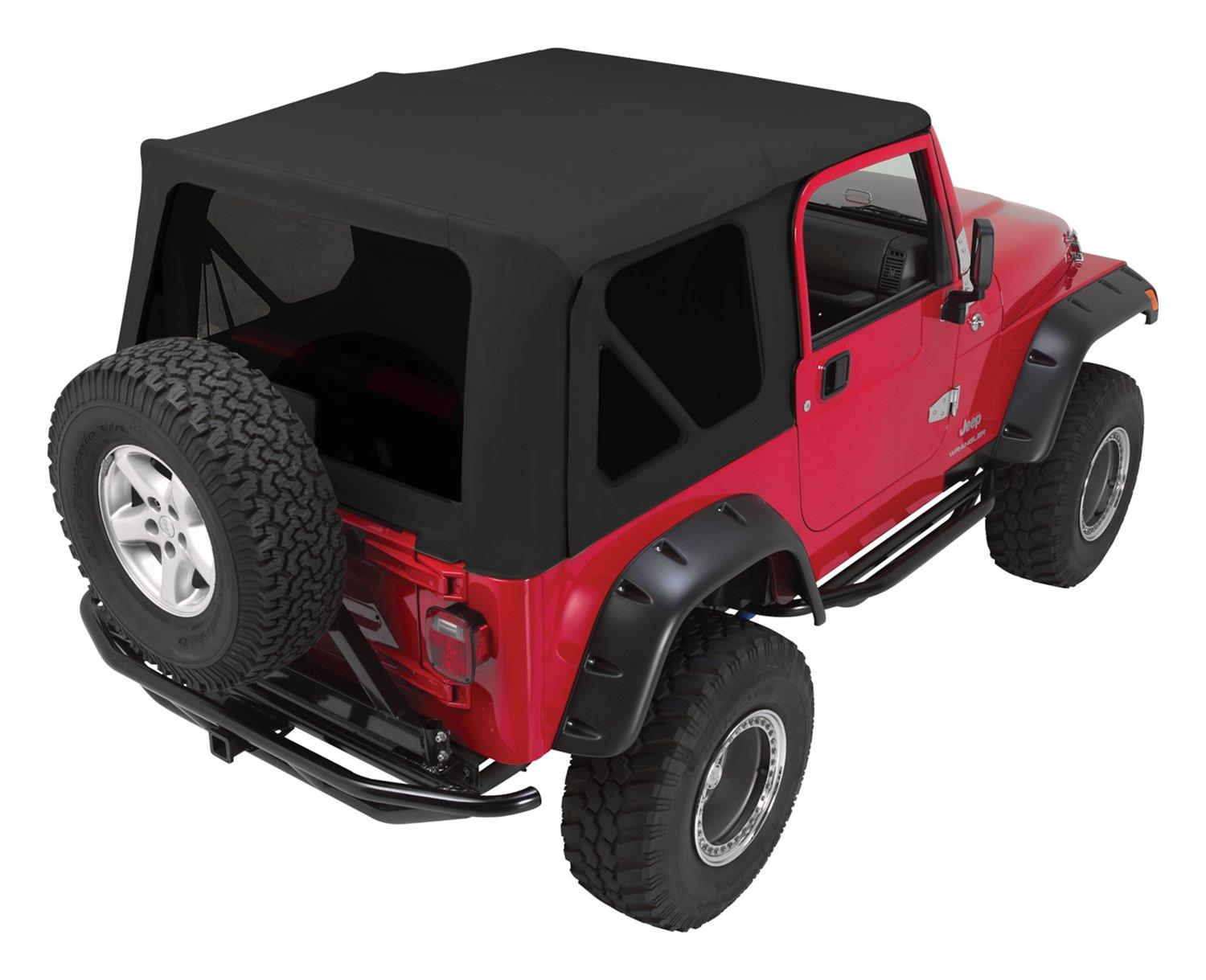 RT Off-Road Complete Soft Tops for 1976-1986 CJ7, 1987-1995 WRANGLER - CT20035T Top, Complete, Fabric, Black Diamond, Tinted Windows, Jeep, Each