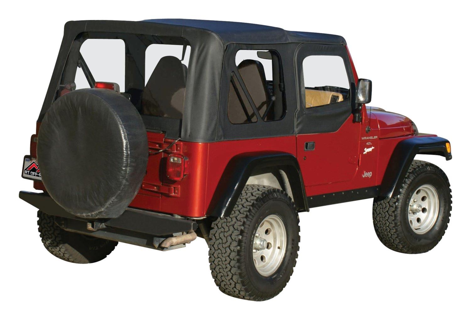 RT Off-Road Complete Soft Tops for 1997-2006 WRANGLER - CT20135 Top, Complete, Fabric, Black Diamond, Clear Windows, Jeep, Each