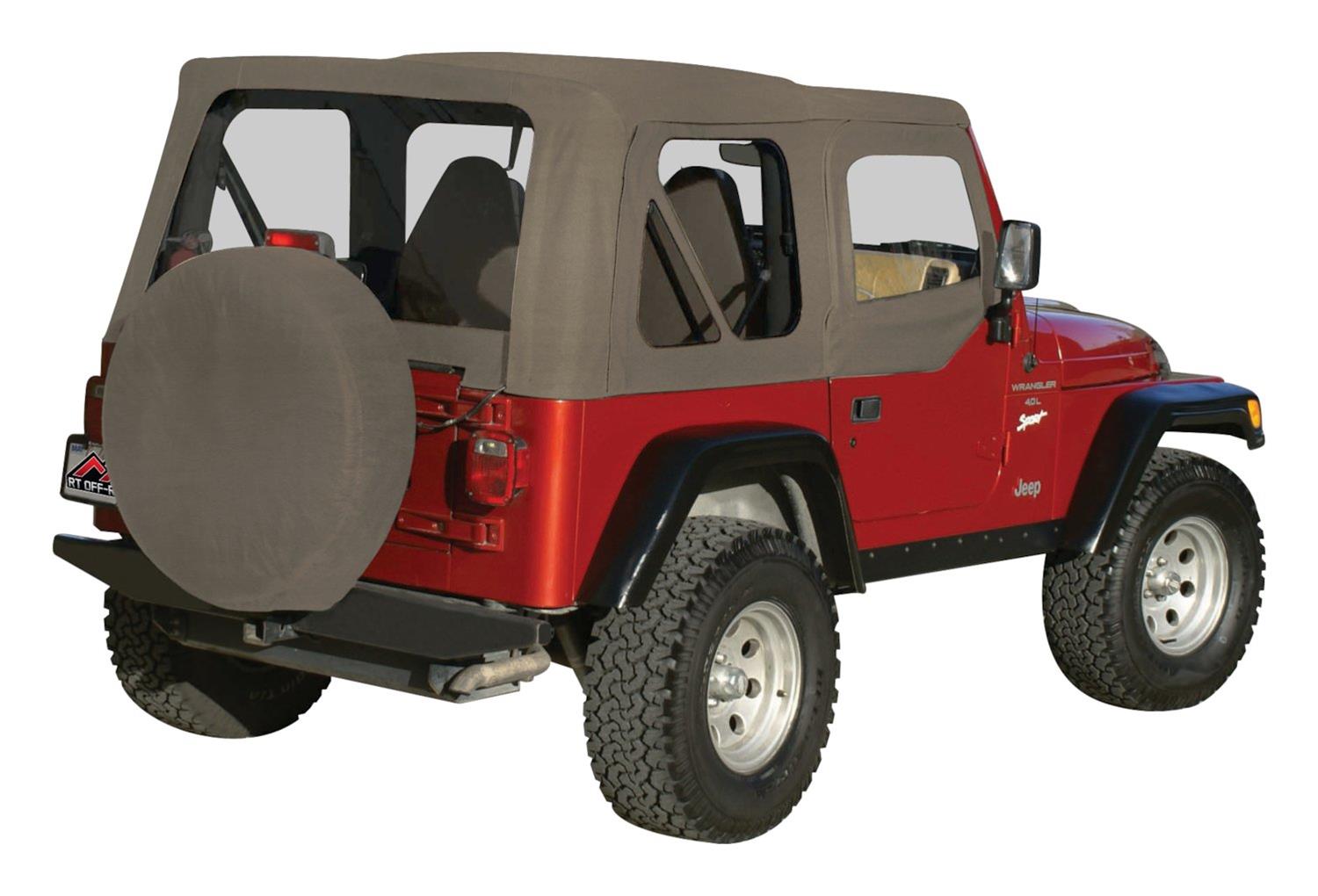 RT Off-Road Complete Soft Tops for 1997-2006 WRANGLER - CT20136 Top, Complete, Fabric, Khaki Diamond, Clear Windows, Jeep, Each