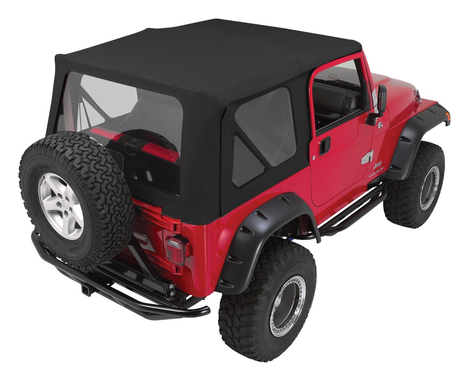 RT Off-Road Complete Soft Tops for 1997-2006 WRANGLER - CT20335 Top, Complete, Fabric, Black Diamond, Clear Windows, Jeep, Each