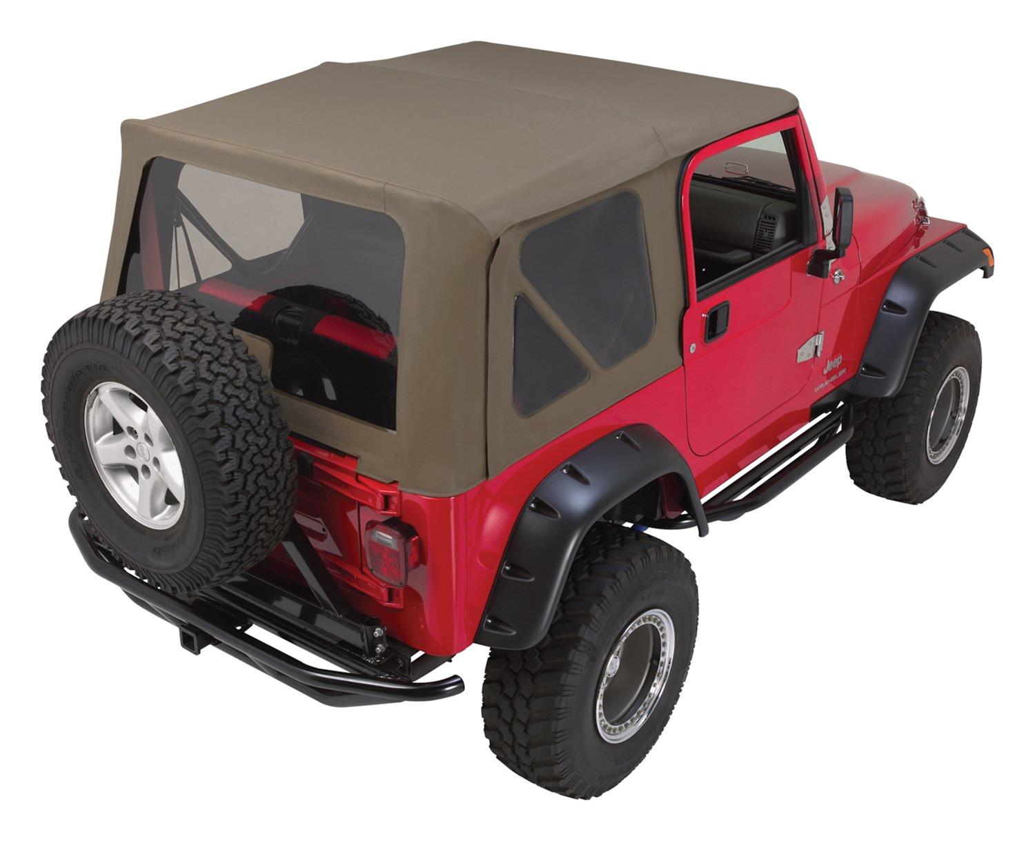 RT Off-Road Complete Soft Tops for 1997-2006 WRANGLER - CT20336 Top, Complete, Fabric, Khaki Diamond, Clear Windows, Jeep, Each