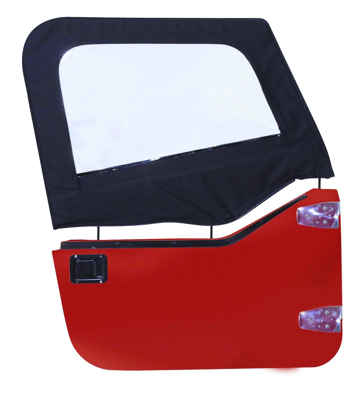 RT Off-Road Door Skins for 1997-2006 WRANGLER - DS10135 Skins, Driver and Passenger Side Upper, Fabric, Black Diamond, Jeep, Pair