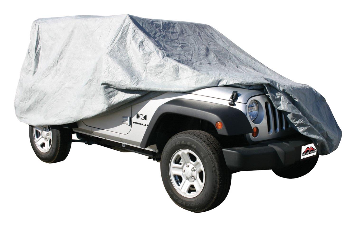 RT Off-Road Vehicle Covers for 2007-2020 WRANGLER, 2018 WRANGLER JK - FC10209 Cover, Polypropylene, Gray, Lock, Cable, Jeep, Each