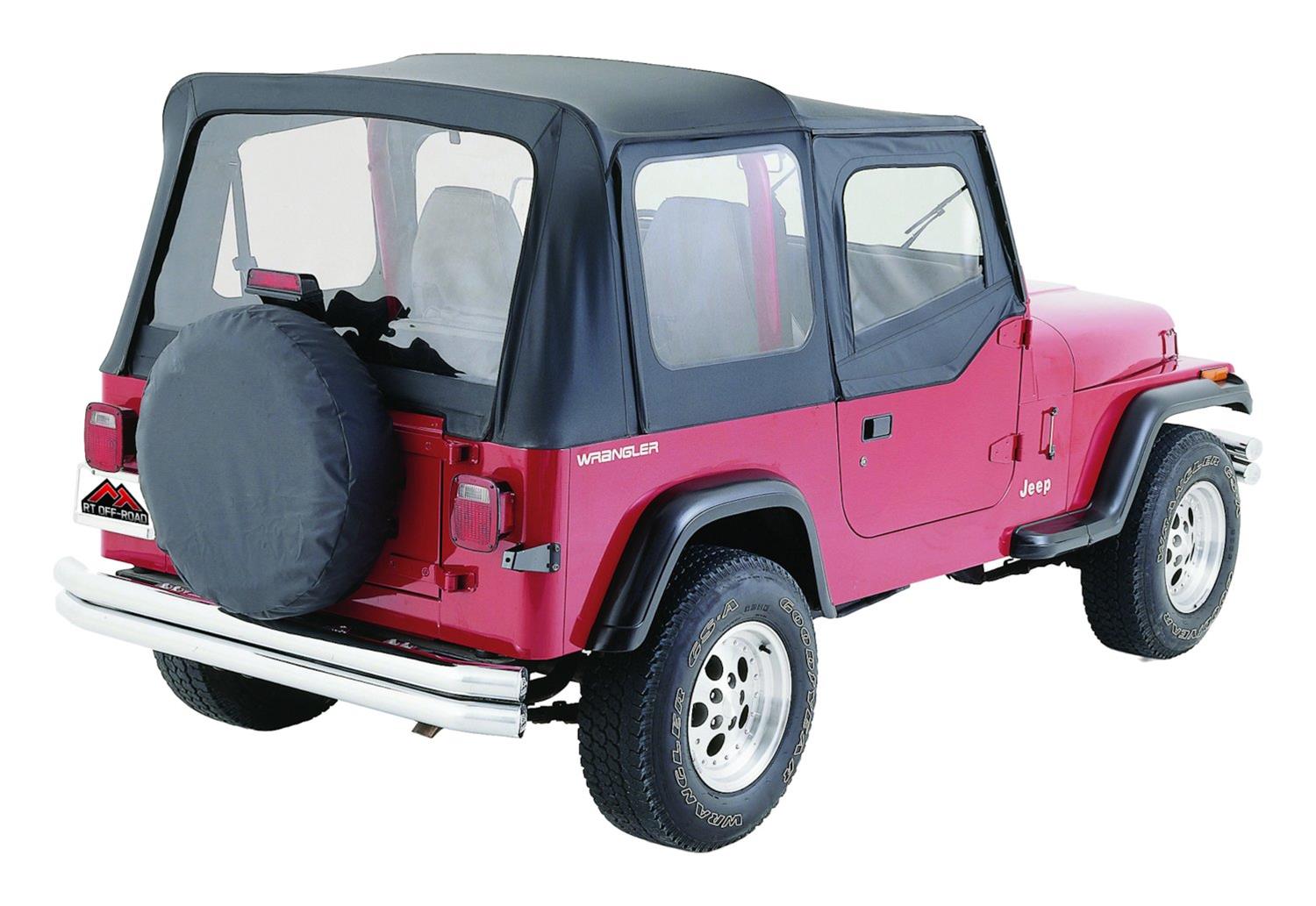 RT Off-Road Replacement Soft Tops for 1987-1995 WRANGLER - RT10015 Top, Top, Fabric, Black Denim, Clear Windows, Jeep, Each