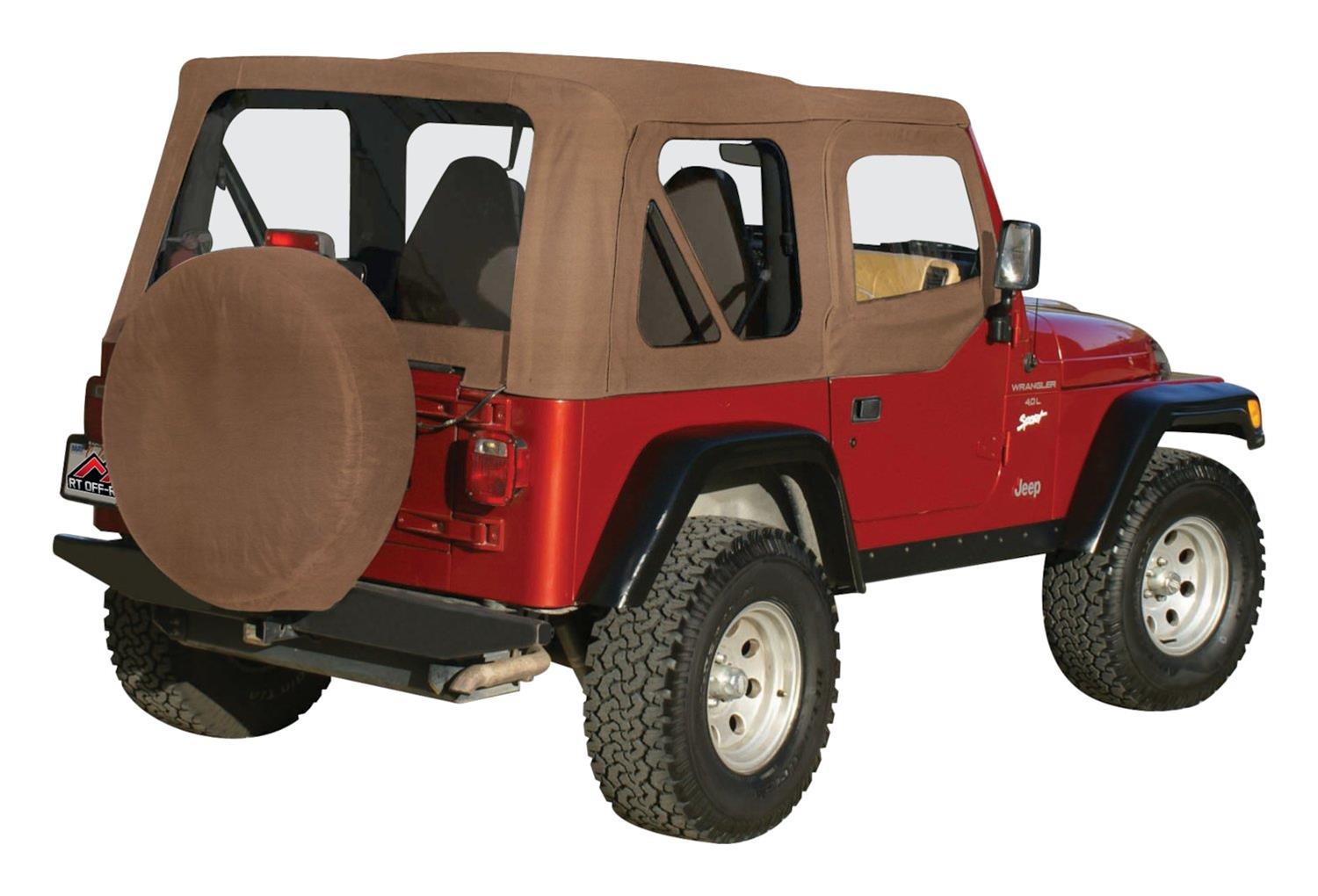 RT Off-Road Replacement Soft Tops for 1997-2006 WRANGLER - RT10337 Top, Replacement, Fabric, Spice, Upper Doors, Clear Windows, Jeep, Each