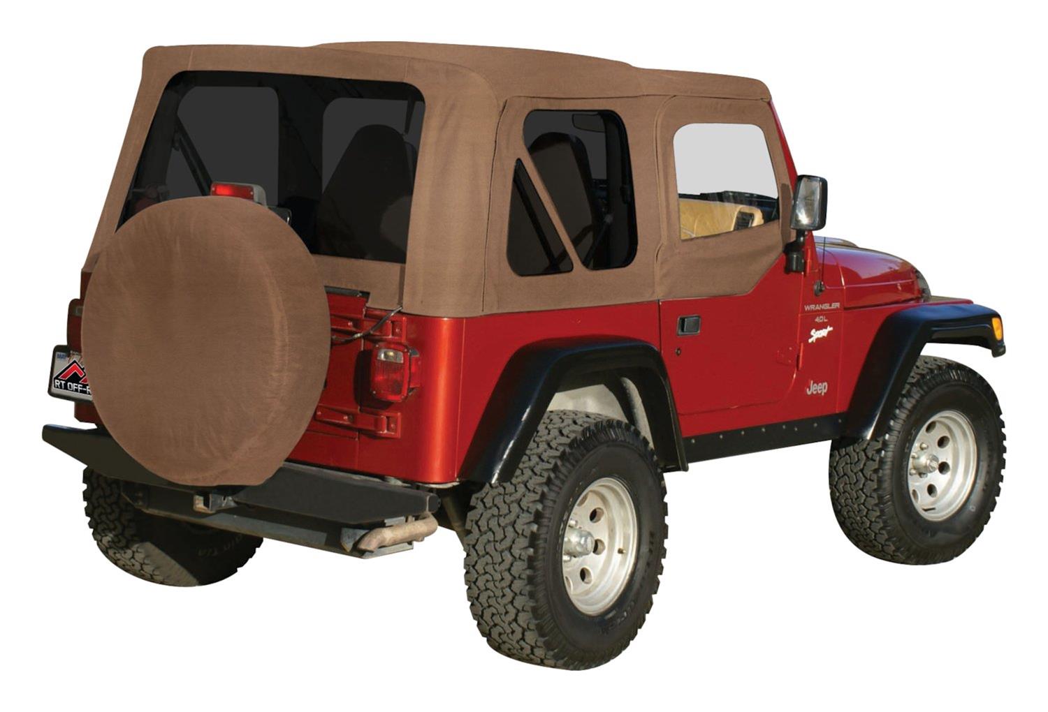 RT Off-Road Replacement Soft Tops for 1997-2006 WRANGLER - RT10337T Top, Replacement, Fabric, Spice, Upper Doors, Tinted Windows, Jeep, Each