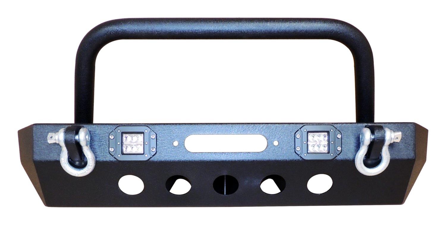 RT Off-Road Heavy-Duty Bumpers for 2020 GLADIATOR, 2018-2021 WRANGLER - RT20044 Bumper, Front, Fabricated, Stinger, Mid-Width, Steel, Winch Mount, Two LED Pods, Black Textured Powdercoated, Jeep, Each thumbnail 5