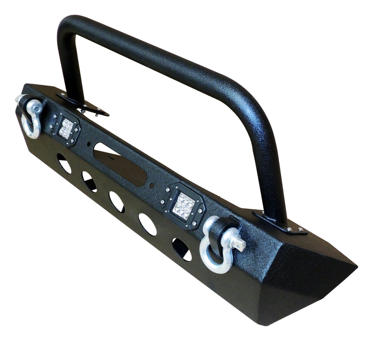 RT Off-Road Heavy-Duty Bumpers for 2020 GLADIATOR, 2018-2021 WRANGLER - RT20044 Bumper, Front, Fabricated, Stinger, Mid-Width, Steel, Winch Mount, Two LED Pods, Black Textured Powdercoated, Jeep, Each thumbnail 4