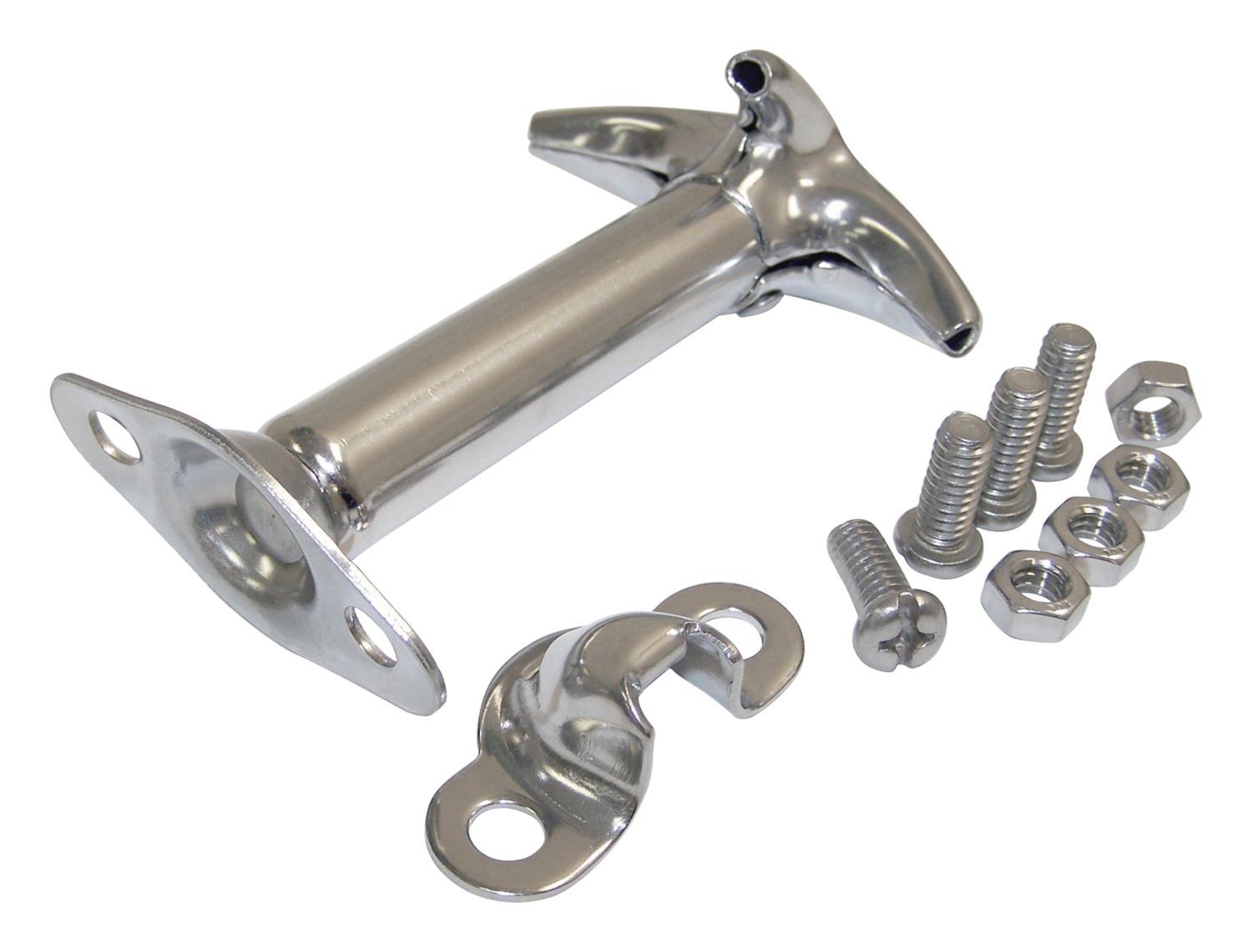 RT Off-Road Hood Catches RT26005 Catch, Stainless Steel, Polished, Jeep, Willys, Each