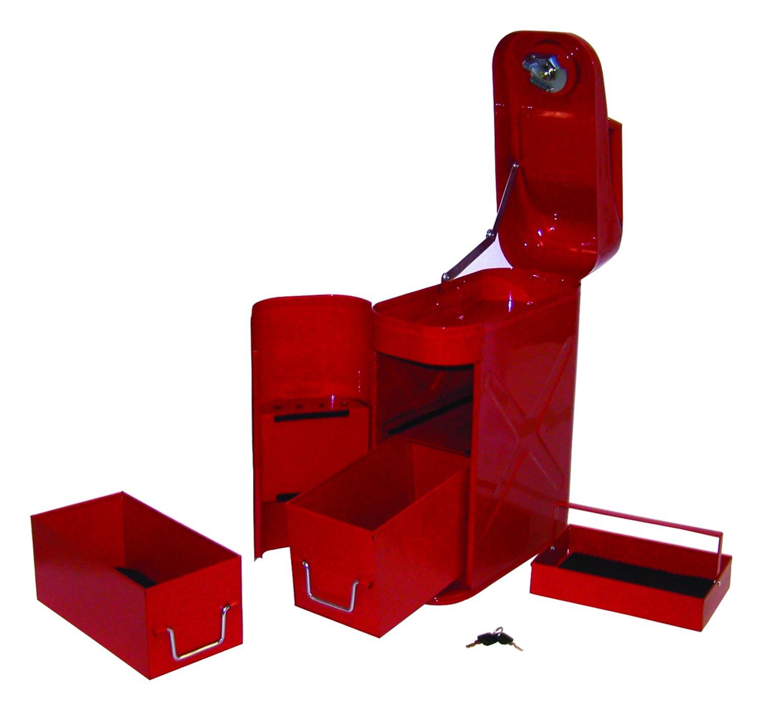 RT Off-Road Trail Can Toolboxes RT26019 Storage Box, Toolbox, Locking, Steel, Red Powdercoated, Each