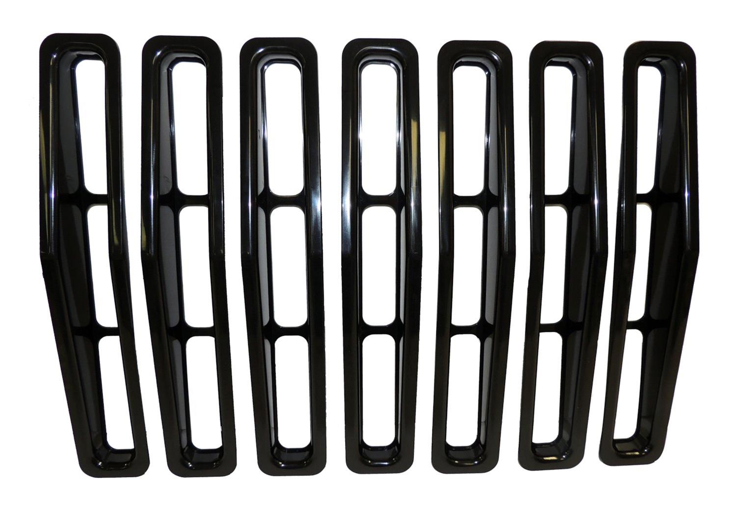 RT Off-Road Grille Inserts for 1987-1995 WRANGLER - RT26031 Inserts, Main Position, Overlay Style, Plastic, Black, Jeep, Set of 7