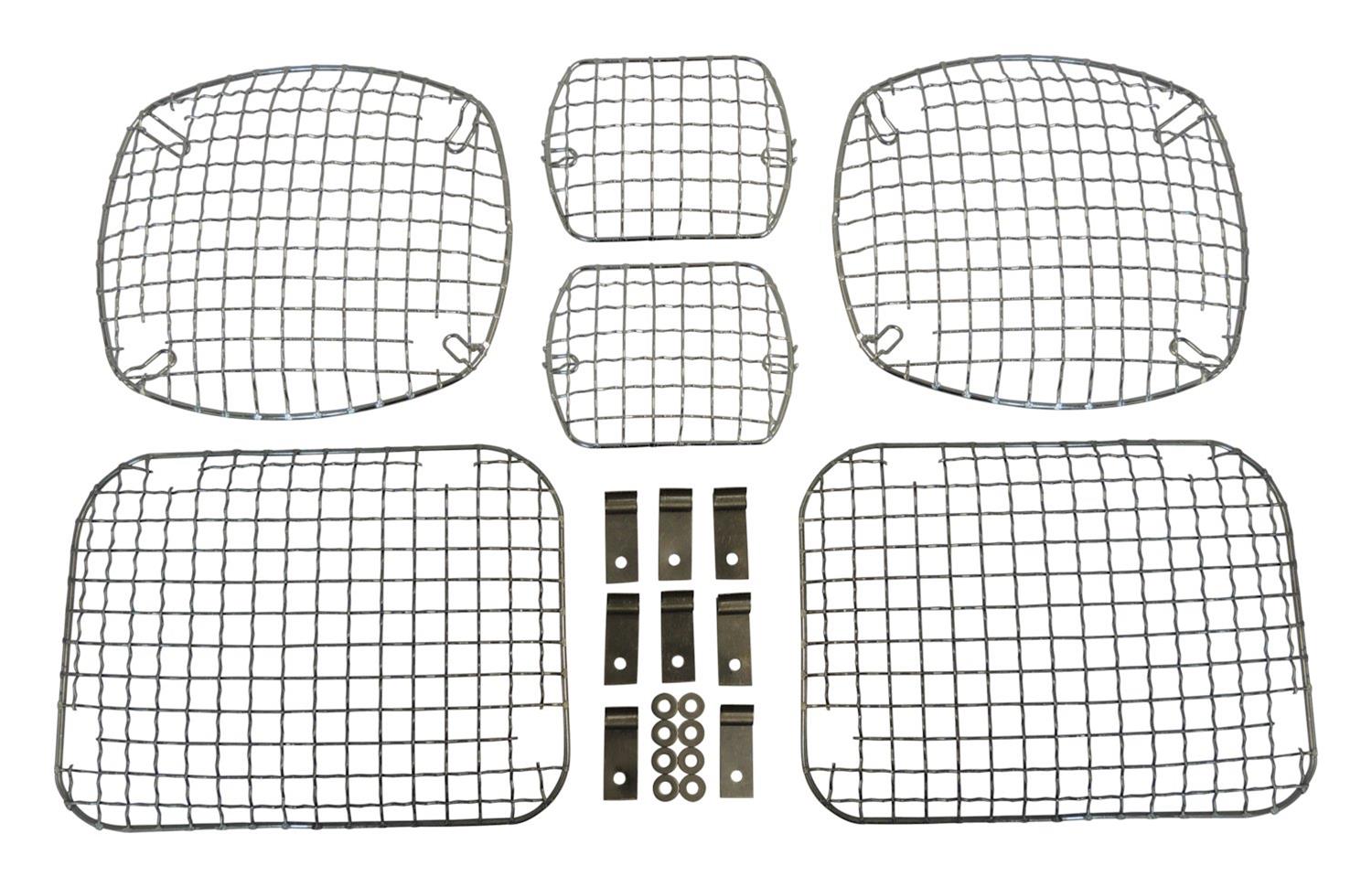 RT Off-Road Stone Guard Sets for 1987-1995 WRANGLER - RT26032 Light Guards, Steel, Chrome, Jeep, Set of 6