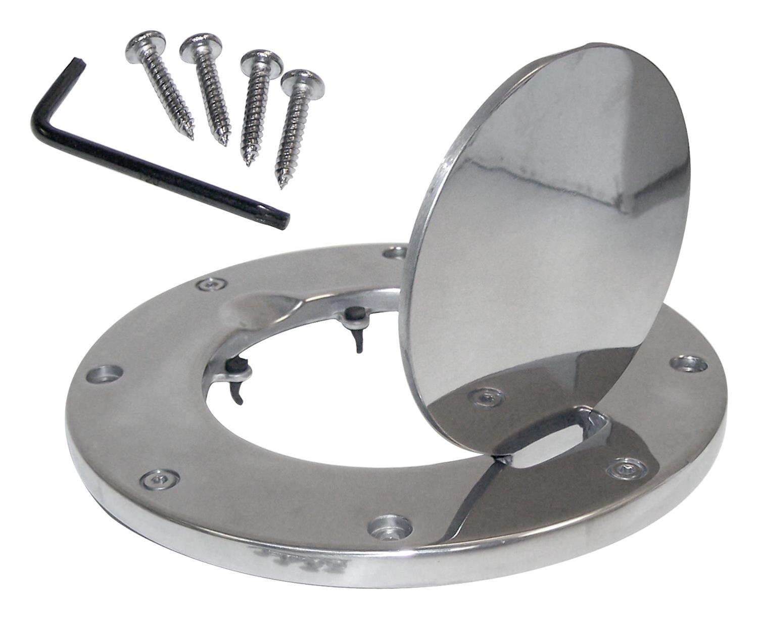 RT Off-Road Fuel Doors for 1997-2006 WRANGLER - RT26038 Door, Round, Aluminum, Polished, Jeep, Each