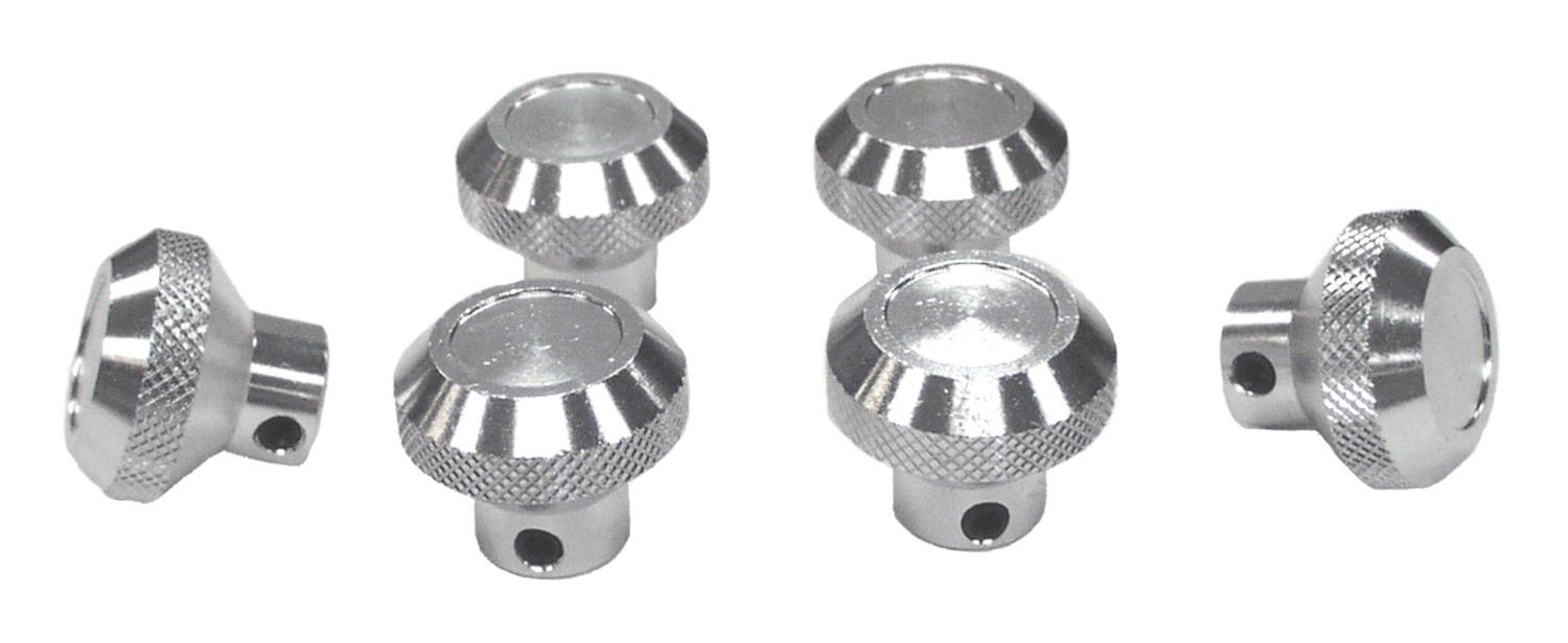 RT Off-Road Dash Knobs for 1976-1983 CJ5, 1976-1986 CJ7, 1981-1985 SCRAMBLER - RT27001 Knobs, Billet Aluminum, Polished, Jeep, Set of 6