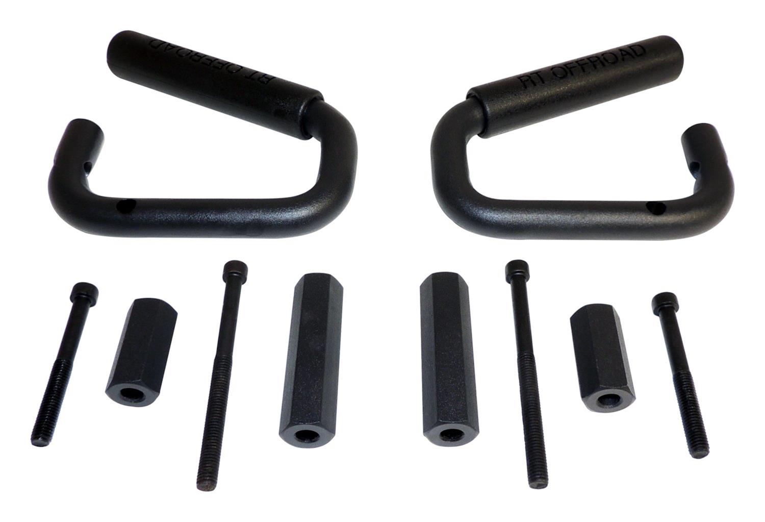 RT Off-Road Door Grab Handles RT27049 Interior Handle, Steel, Black Powdercoat, Windshield Frame, Jeep, Pair thumbnail 2