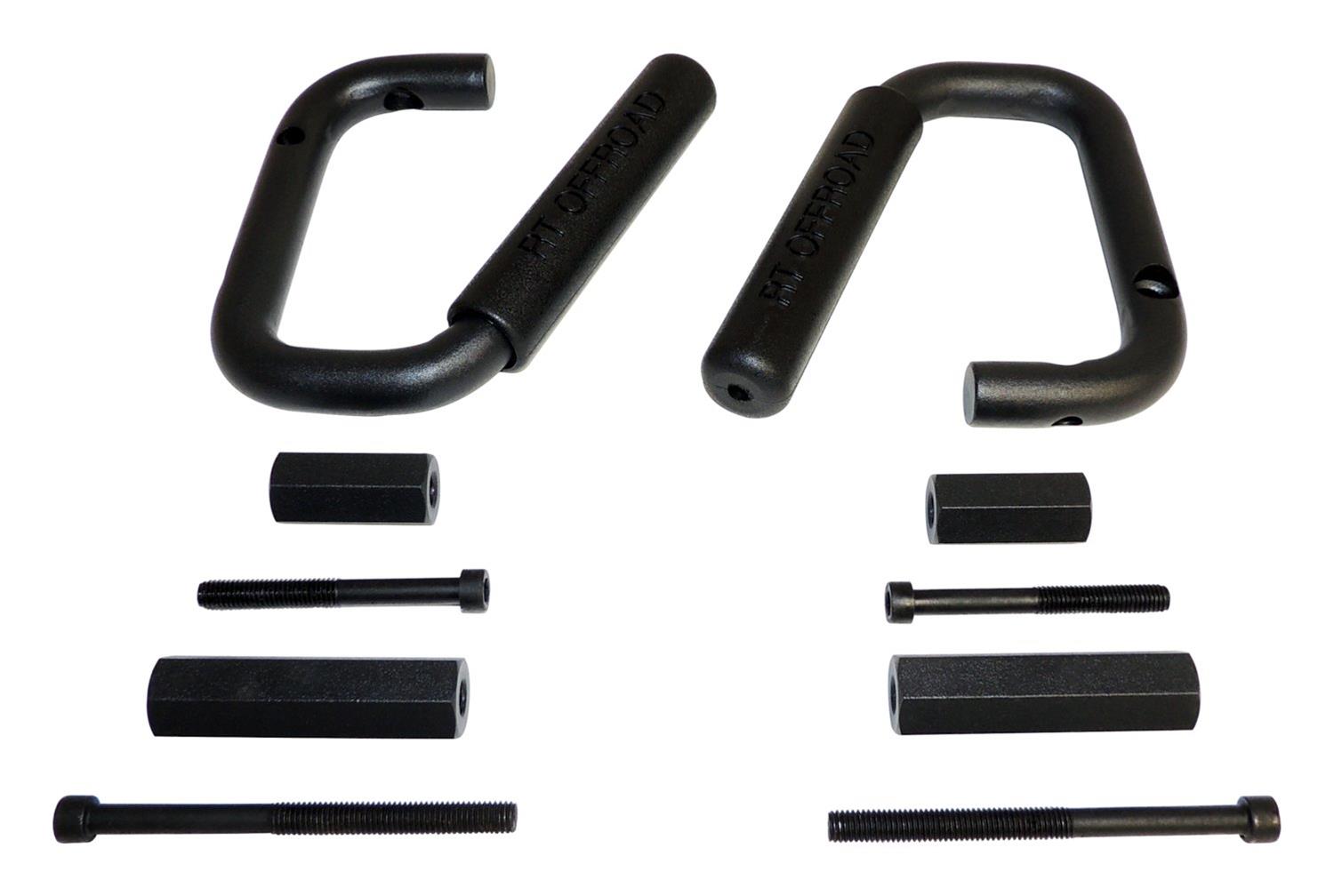 RT Off-Road Door Grab Handles RT27049 Interior Handle, Steel, Black Powdercoat, Windshield Frame, Jeep, Pair thumbnail 3
