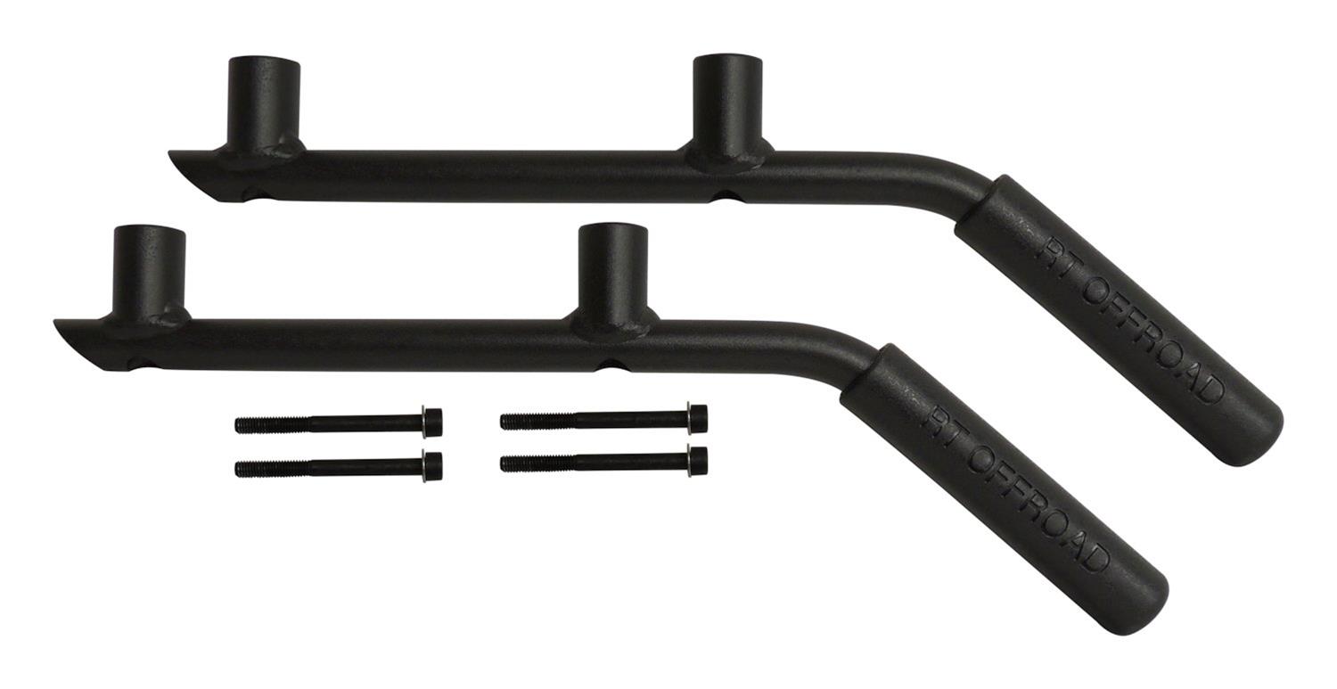 RT Off-Road Interior Grab Handles RT27058 Handle Set, Black Powder Coated Steel Rear Handle Set for 07-18 Jeep JK Wrangler