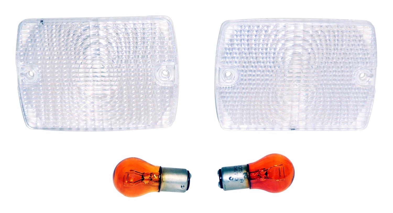 RT Off-Road Parking Lamp Assemblies for 1987-1993 WRANGLER - RT28012 Assemblies, Front, Clear Lenses, Amber Bulbs, Jeep, Pair thumbnail 4