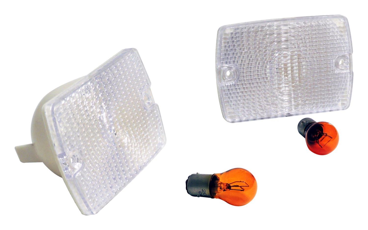 RT Off-Road Parking Lamp Assemblies for 1987-1993 WRANGLER - RT28012 Assemblies, Front, Clear Lenses, Amber Bulbs, Jeep, Pair thumbnail 2