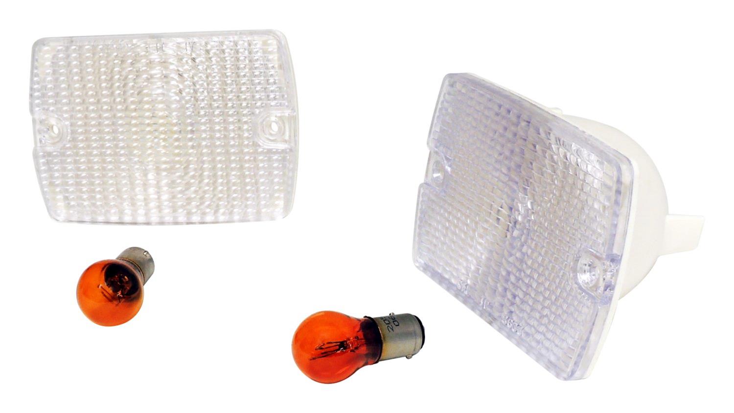 RT Off-Road Parking Lamp Assemblies for 1987-1993 WRANGLER - RT28012 Assemblies, Front, Clear Lenses, Amber Bulbs, Jeep, Pair thumbnail 3