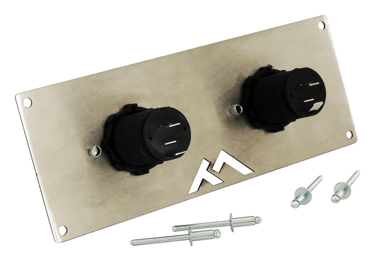 RT Off-Road Electrical Switch Panels RT29009 Plate, Plate w/ 2 12V Power Sockets for Universal Applications thumbnail 3