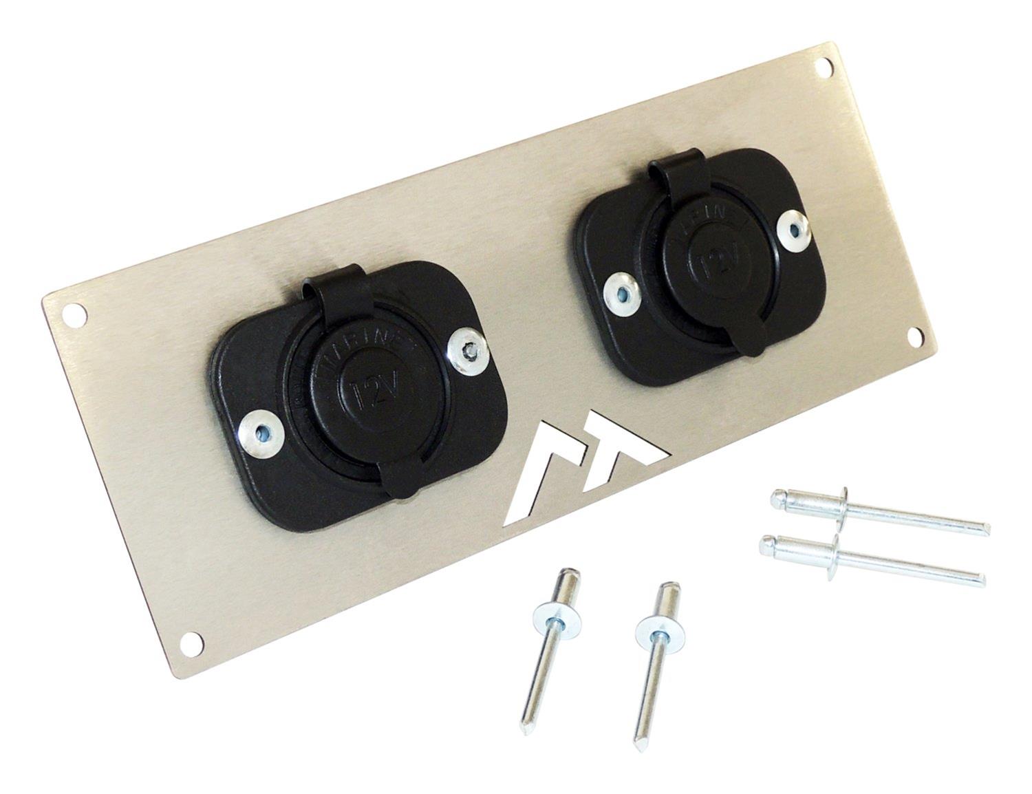 RT Off-Road Electrical Switch Panels RT29009 Plate, Plate w/ 2 12V Power Sockets for Universal Applications thumbnail 2