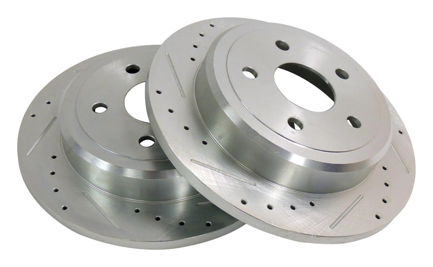 RT Off-Road Drilled and Slotted Rotor Sets RT31004 Brake Rotors, Slotted, Iron, Natural, 13.000 in. O.D., Rear, Jeep, Pair