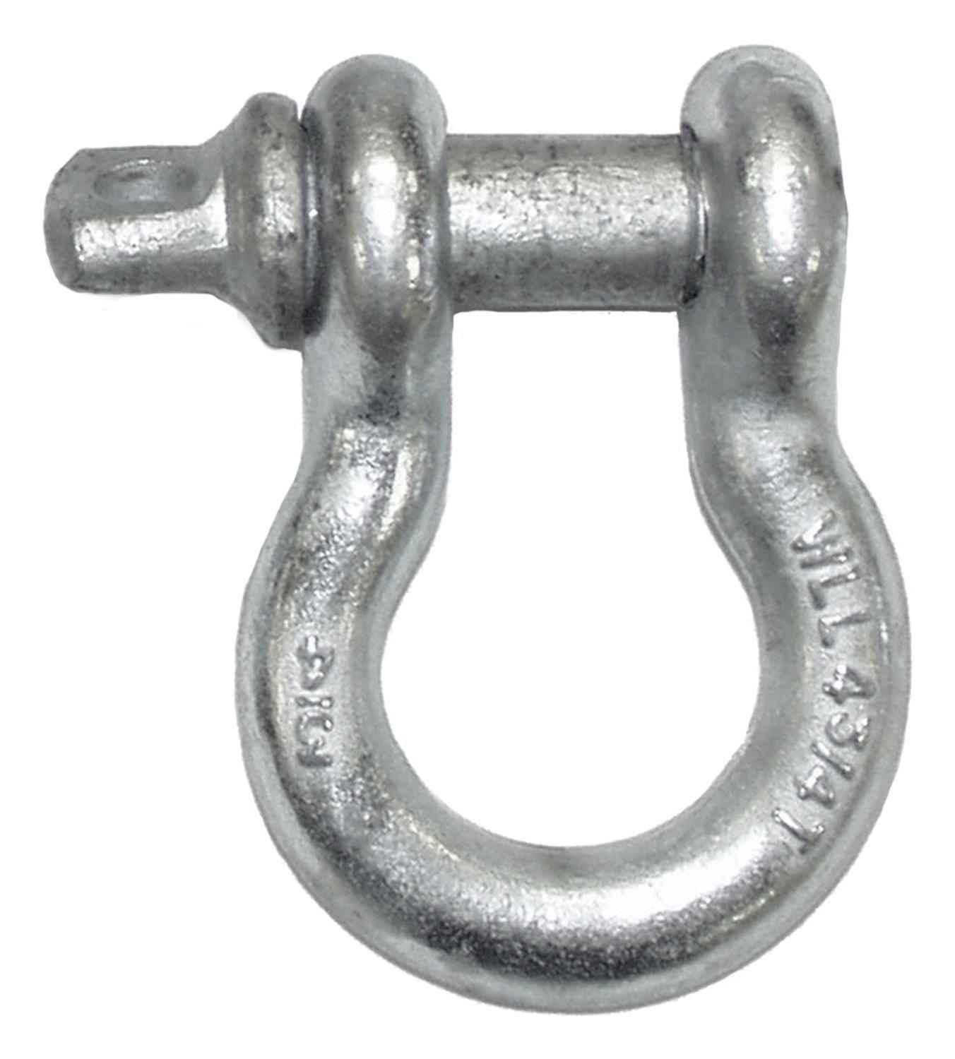 RT Off-Road D-Rings RT33001 Bow Shackle, 9,600 lbs. Rating, Steel, Galvanized, 0.75 in. Pin Diameter, Each