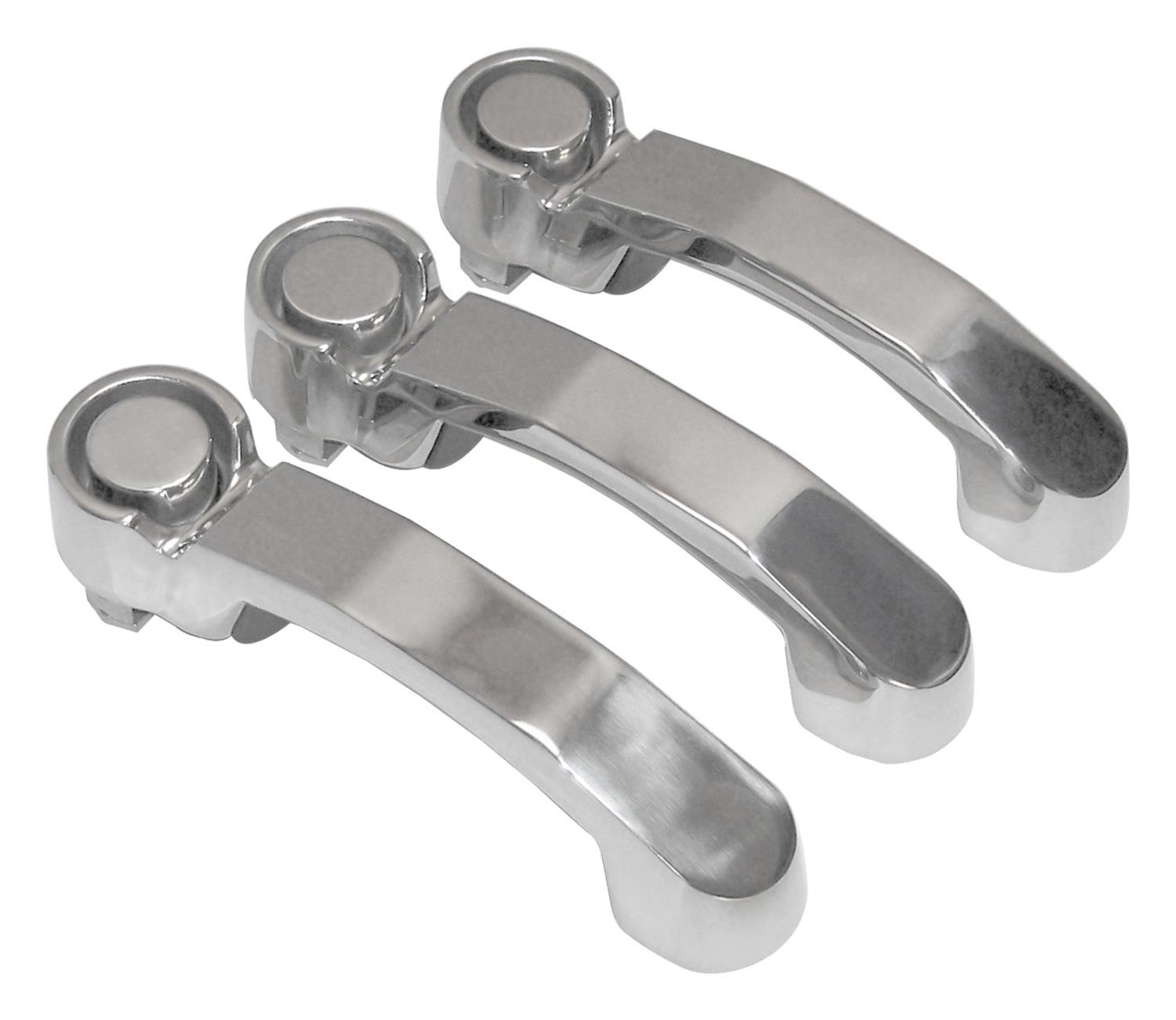 RT Off-Road Exterior Door Handles for 2007-2017 WRANGLER, 2018 WRANGLER JK - RT34004 Handles, Exterior, Stock Design, Stainless Steel, Polished, Dodge, Jeep, Set of 3