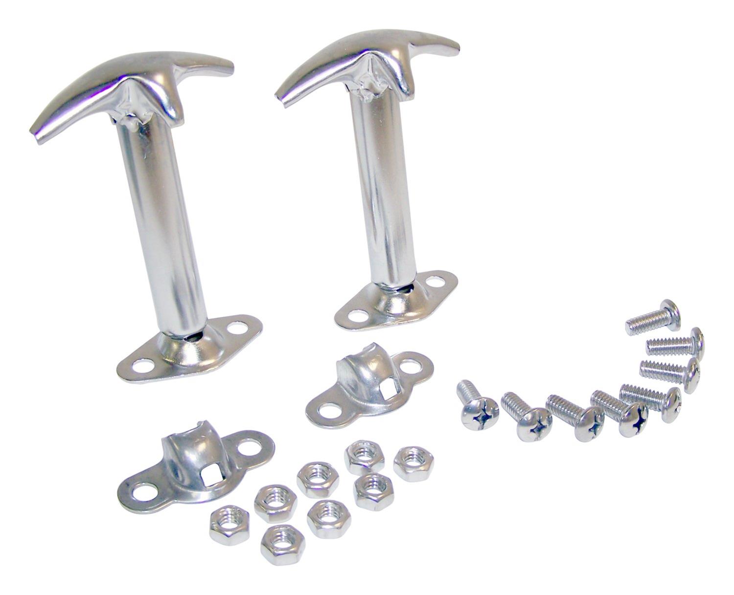 RT Off-Road Hood Catches RT34011 Latches, Stainless Steel, Natural, Jeep, Pair