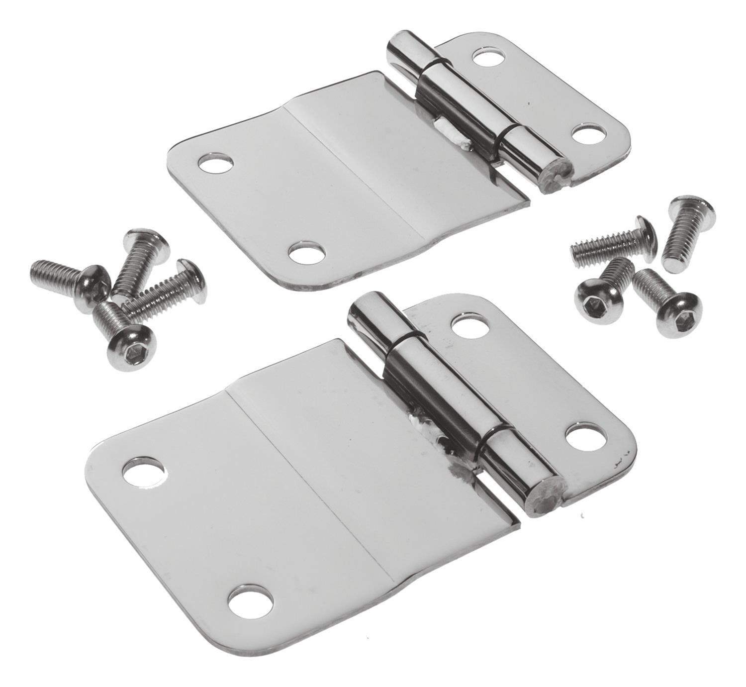 RT Off-Road Tailgate Hinges for 1976-1983 CJ5, 1976-1986 CJ7, 1981-1985 SCRAMBLER - RT34035 Hinges, Stainless Steel, Polished, Jeep, Pair