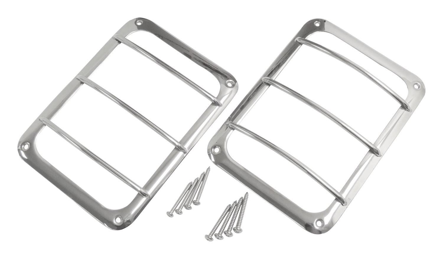 RT Off-Road Tail Lamp Guards RT34081 Guards, Stainless Steel, Polished, Jeep, Pair