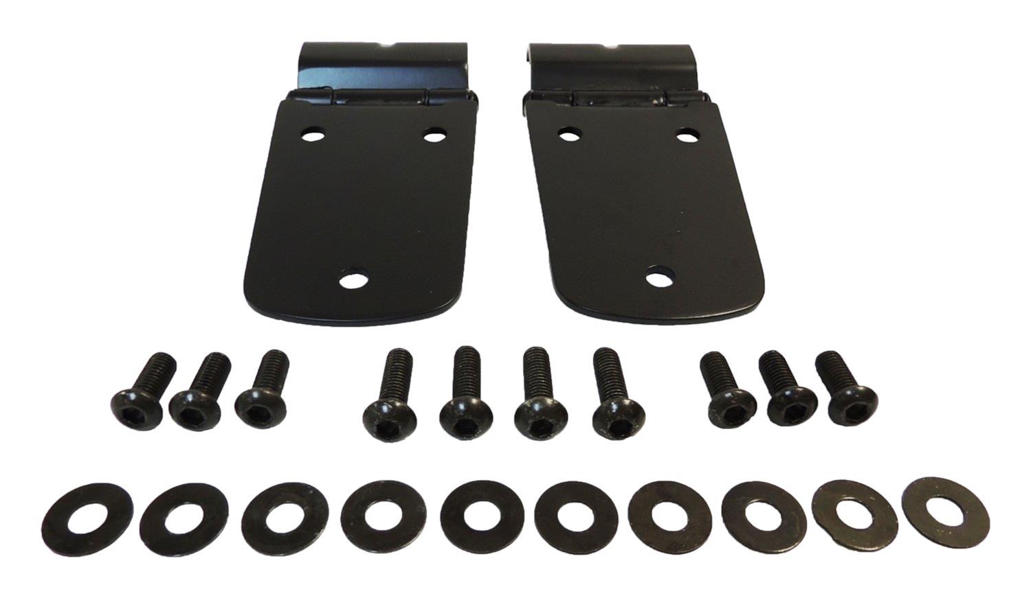 RT Off-Road Hood Hinges for 1997-2006 WRANGLER - RT34091 Hinges, Stainless Steel, Black Powdercoated, Jeep, Kit