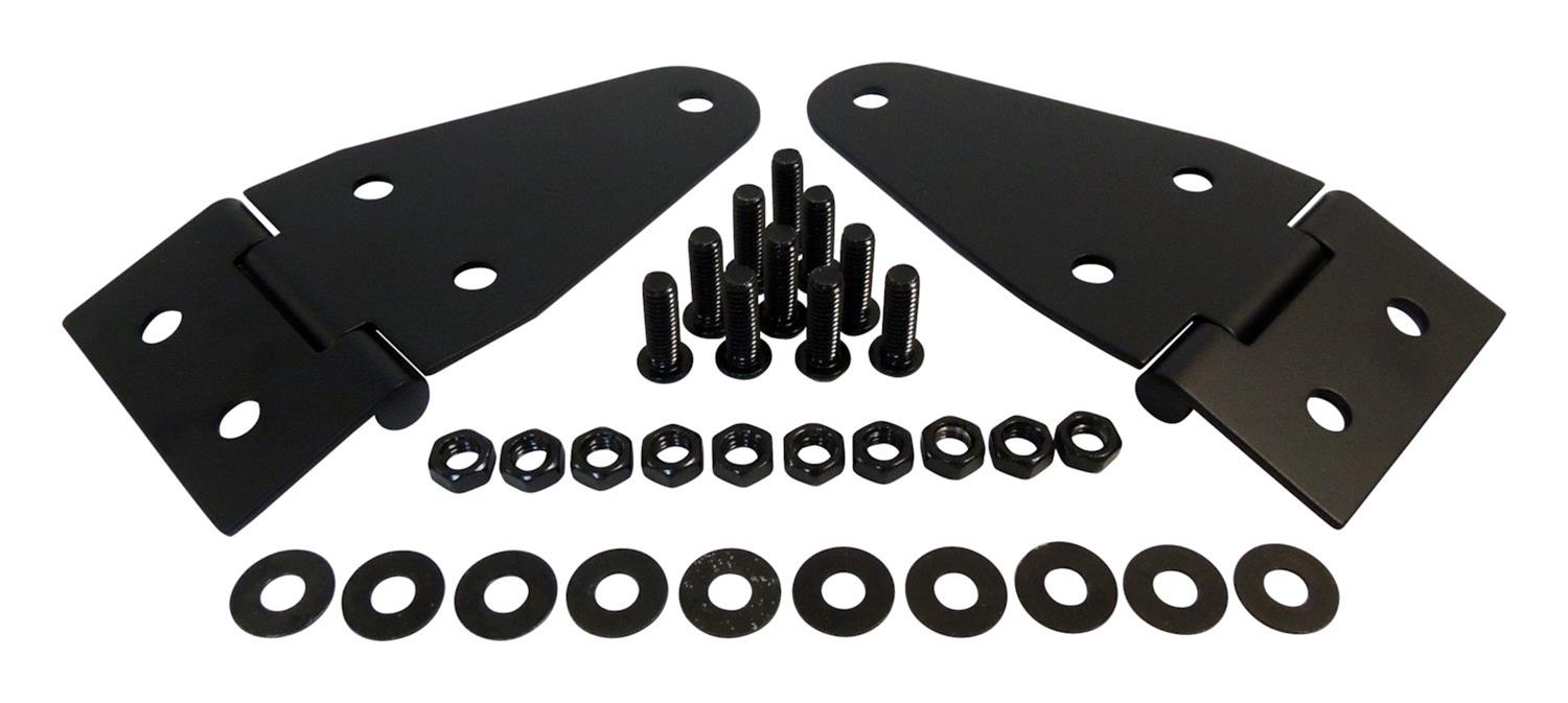 RT Off-Road Hood Hinges RT34095 Hinges, Stainless Steel, Black Powdercoated, Jeep, Kit
