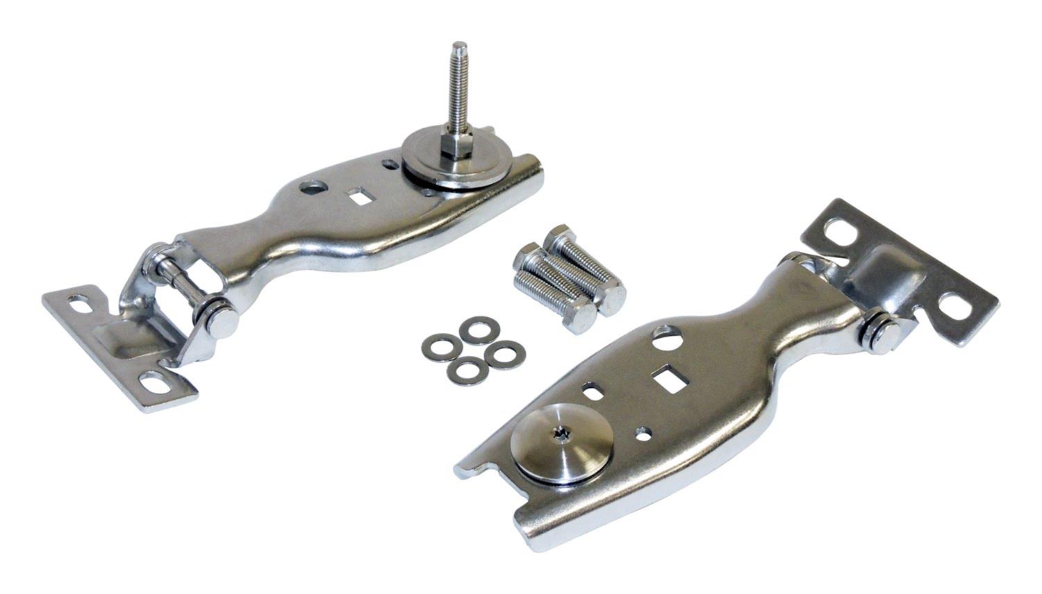 RT Off-Road Liftgate Hinges RT34104 Glass Hinge Kit, Stainless Steel Glass Hinge Kit For 2007-2018 Jeep JK Wrangler