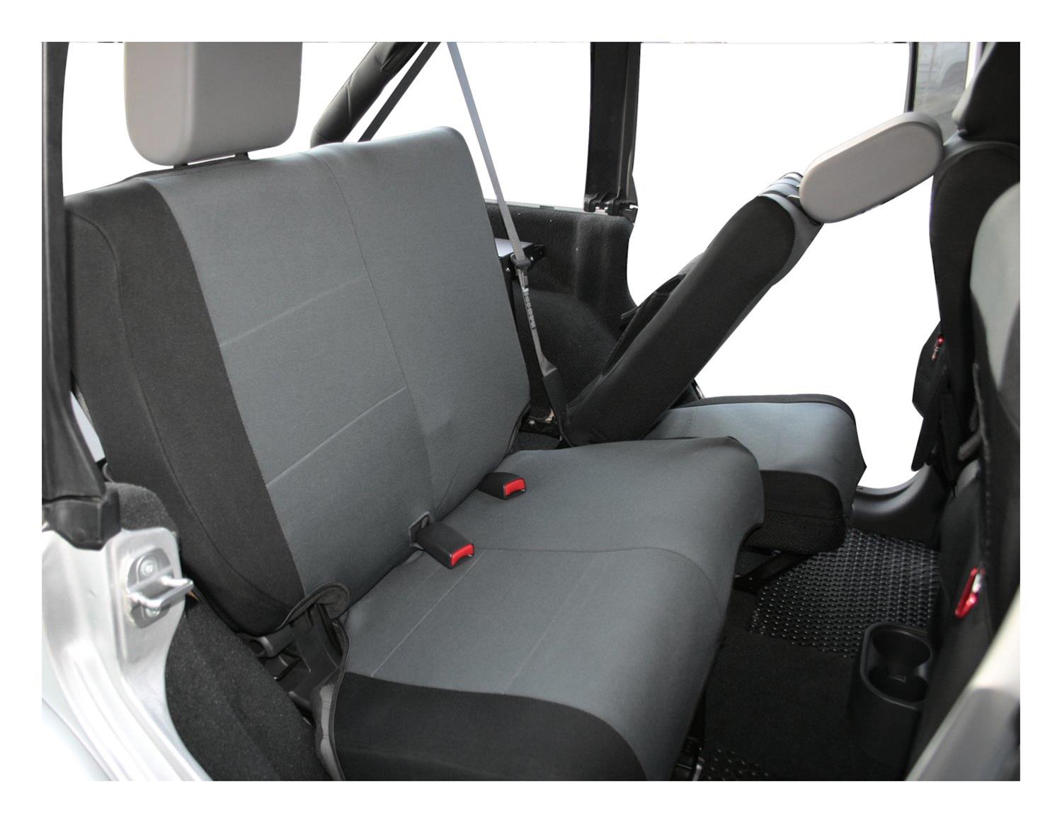 RT Off-Road Seat Covers for 2007-2011 WRANGLER - SC30221 Cover, Jeep Rear Style, Polycanvas, Black/Gray, Jeep, Each