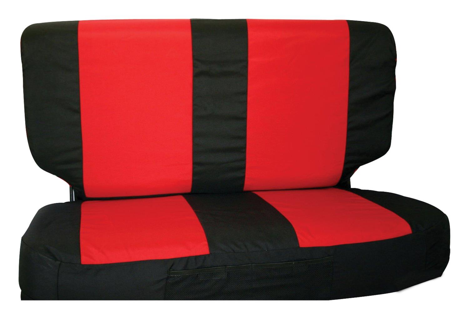 RT Off-Road Seat Covers for 1987-2002 WRANGLER - SCP20130 Cover, Jeep Rear Style, Polycanvas, Black/Red, Jeep, Each
