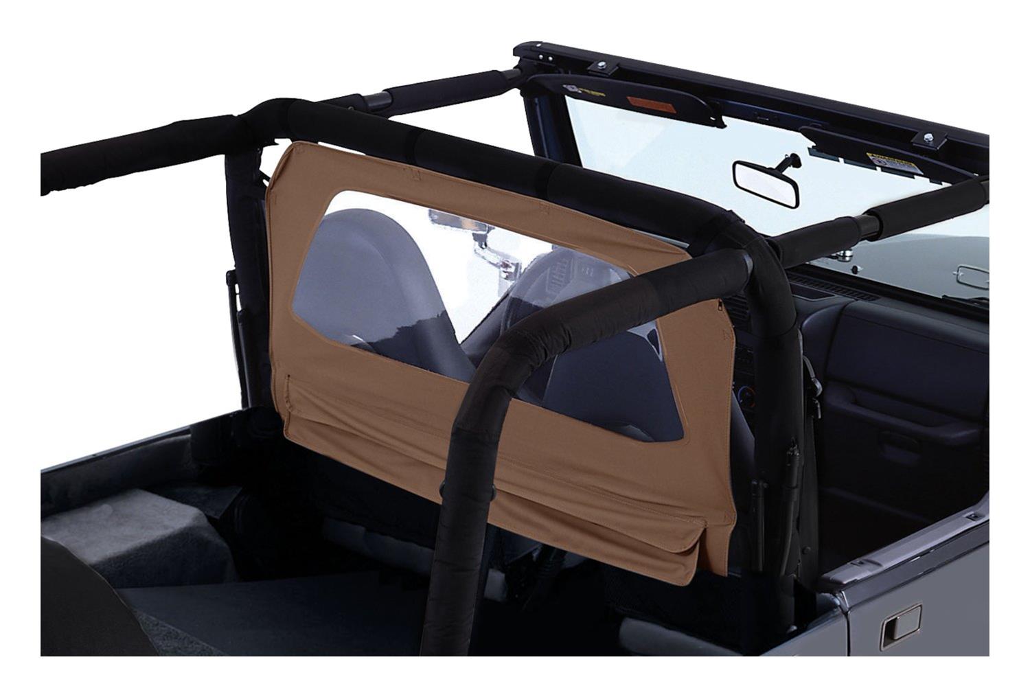 RT Off-Road Windbreakers WB10037 Soft Top, Wind Breaker, Partial Top Type, Fabric, Spice, Clear Windows, Jeep, Each