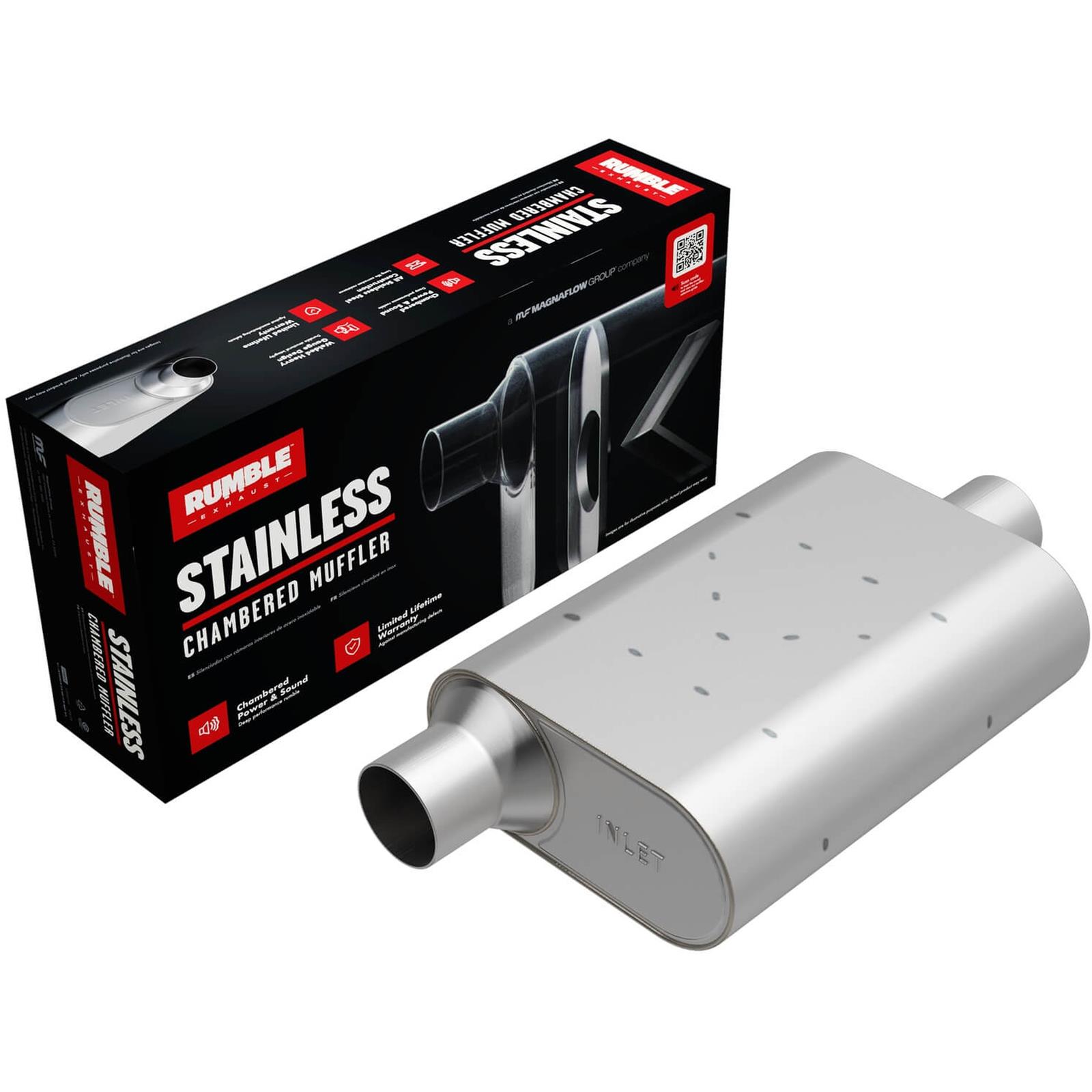 Rumble Exhaust R33041 Rumble Exhaust Chambered Mufflers Summit Racing