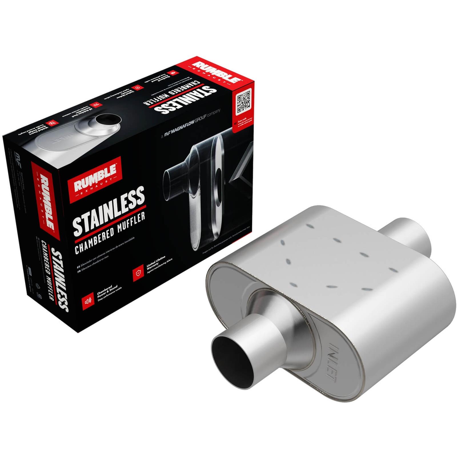 Rumble Exhaust R37428 Rumble Exhaust Chambered Mufflers Summit Racing