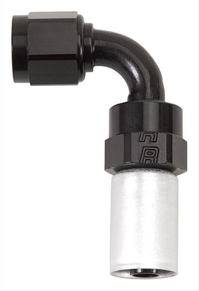 Russell ProClassic Crimp Hose Ends 610608 Fitting, End, Full Flow, On, 90 Degree, -10 AN to Female -10 AN, 360 Degree Swivel, Aluminum, Black/Clear, Set 25
