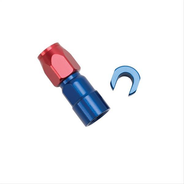 Russell Performance 3/8in SAE Quick Disc Female to -6 Hose Red/Blue Straight Hose End thumbnail 2