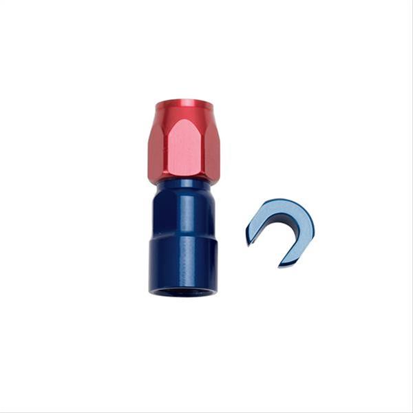 Russell Performance 5/16in SAE Quick Disc Female to -6 Hose Red/Blue Straight Degree Hose End thumbnail 3